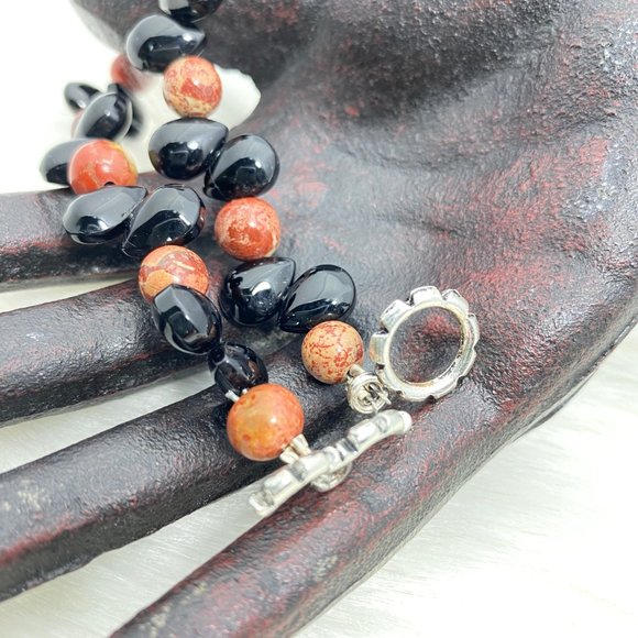 Handmade Stone Bead Bracelet 8" - Picture 4 of 11